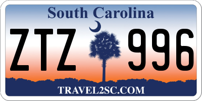 SC license plate ZTZ996