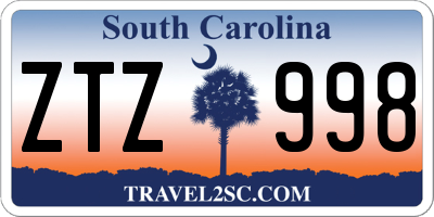 SC license plate ZTZ998