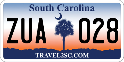 SC license plate ZUA028