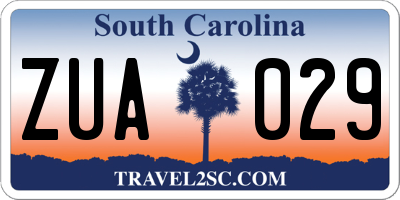 SC license plate ZUA029