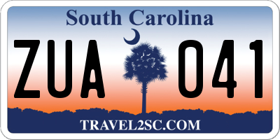 SC license plate ZUA041