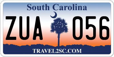 SC license plate ZUA056