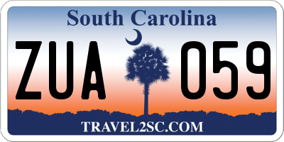 SC license plate ZUA059