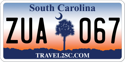 SC license plate ZUA067