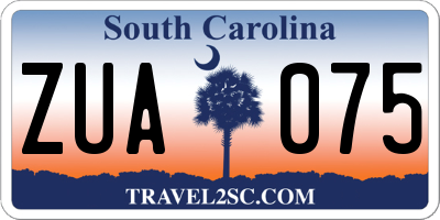 SC license plate ZUA075