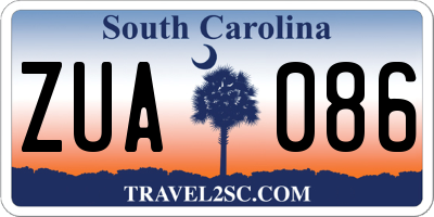 SC license plate ZUA086