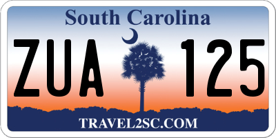 SC license plate ZUA125