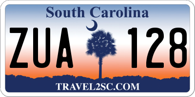 SC license plate ZUA128