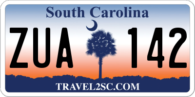 SC license plate ZUA142