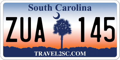 SC license plate ZUA145