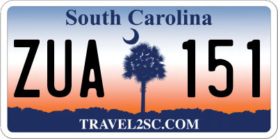 SC license plate ZUA151