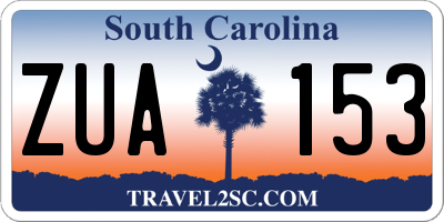 SC license plate ZUA153