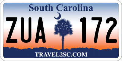 SC license plate ZUA172