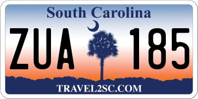 SC license plate ZUA185