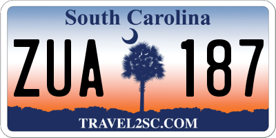 SC license plate ZUA187