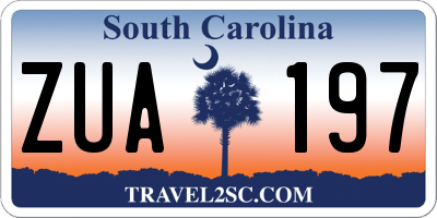SC license plate ZUA197