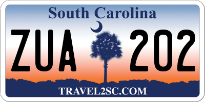 SC license plate ZUA202