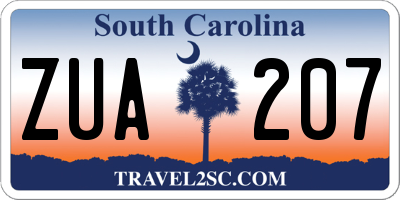 SC license plate ZUA207