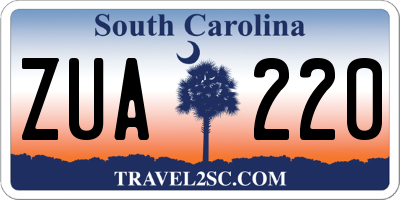SC license plate ZUA220