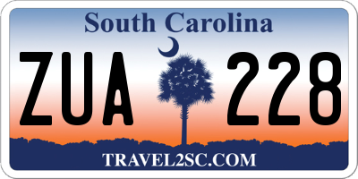SC license plate ZUA228