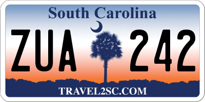 SC license plate ZUA242