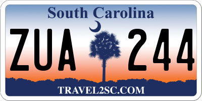 SC license plate ZUA244