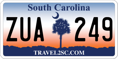 SC license plate ZUA249
