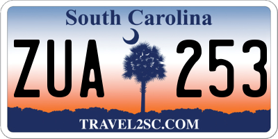 SC license plate ZUA253