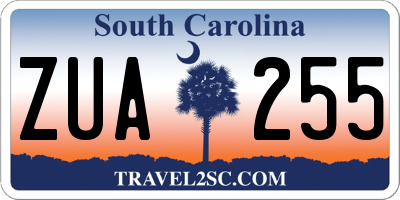 SC license plate ZUA255
