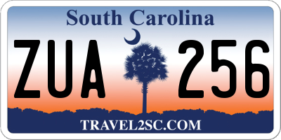 SC license plate ZUA256