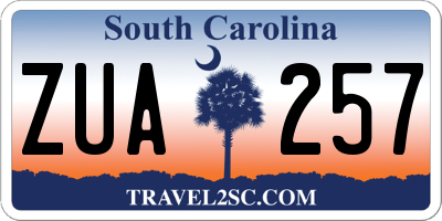 SC license plate ZUA257