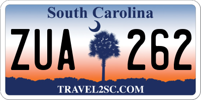 SC license plate ZUA262
