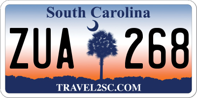 SC license plate ZUA268