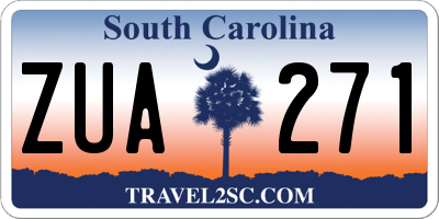 SC license plate ZUA271