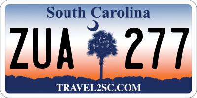 SC license plate ZUA277
