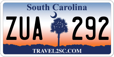 SC license plate ZUA292