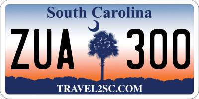 SC license plate ZUA300