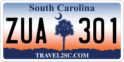 SC license plate ZUA301