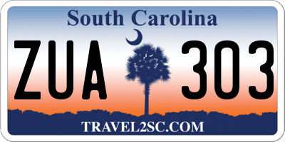 SC license plate ZUA303