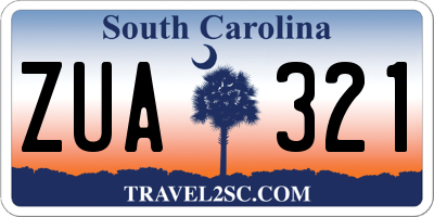 SC license plate ZUA321