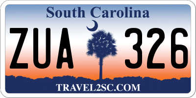 SC license plate ZUA326
