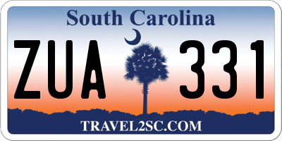 SC license plate ZUA331