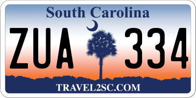 SC license plate ZUA334