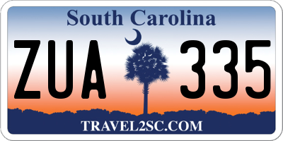 SC license plate ZUA335