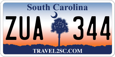 SC license plate ZUA344