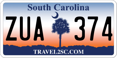 SC license plate ZUA374