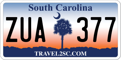 SC license plate ZUA377
