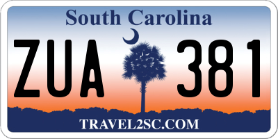 SC license plate ZUA381