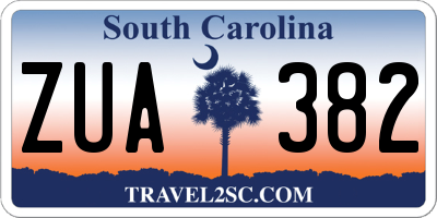 SC license plate ZUA382