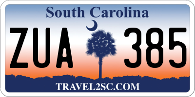 SC license plate ZUA385